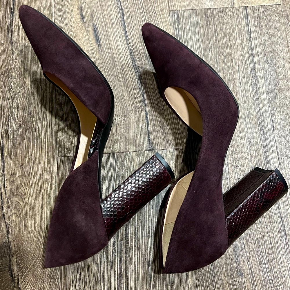 Nine West Dark Purple Block Heel High Heels